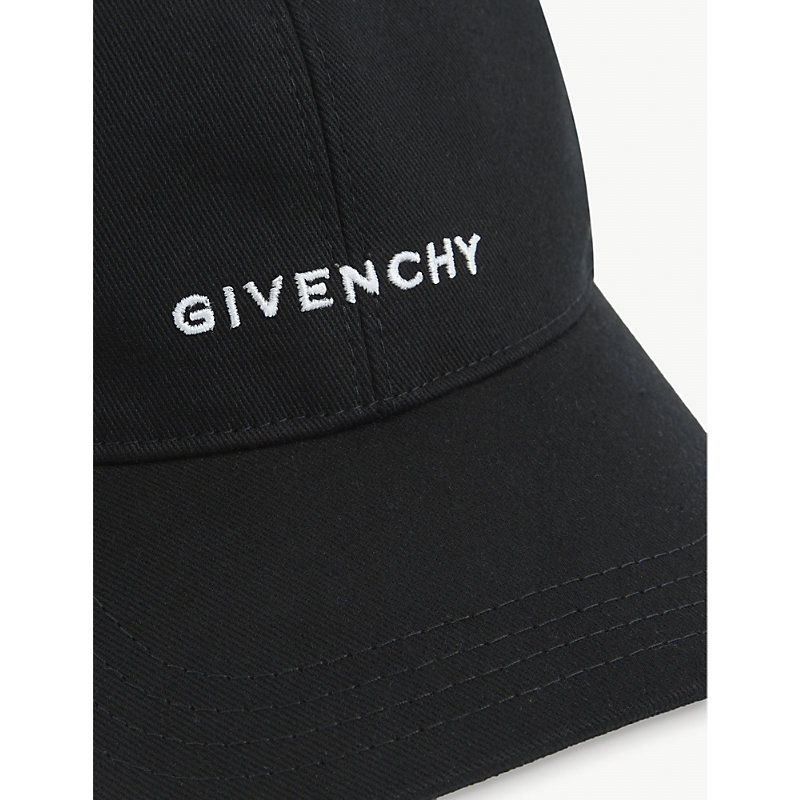 Shop Givenchy Logo-embroidered Canvas Cap In Black