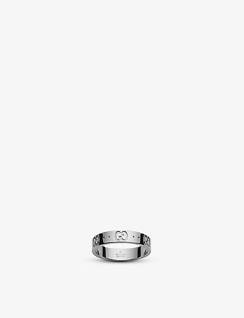 GUCCI: Icon 18ct white-gold ring