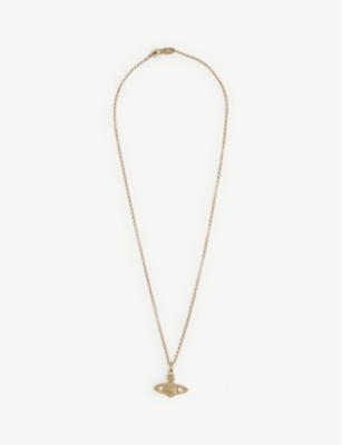 VIVIENNE WESTWOOD Bas Relief Orb mini gold tone brass necklace