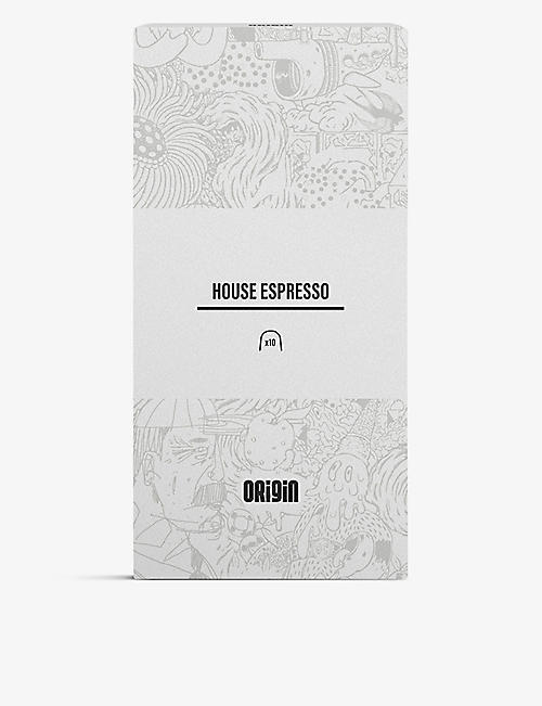 ORIGIN COFFEE: House espresso compostable capsules 89g pack of 10