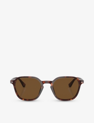 Persol Womens Brown Po3256s Tortoiseshell Square-frame Acetate Sunglasses