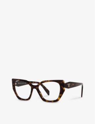 Shop Prada Women's Brown Pr 18wv Square-framed Acetate Glasses