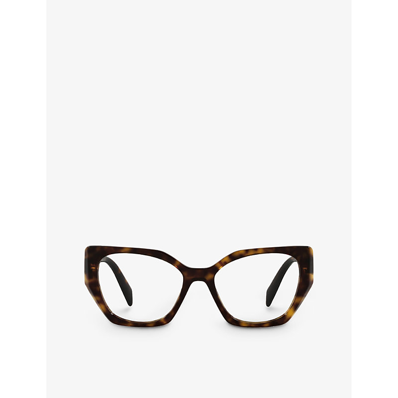 Prada Womens Brown Pr 18wv Square-framed Acetate Glasses