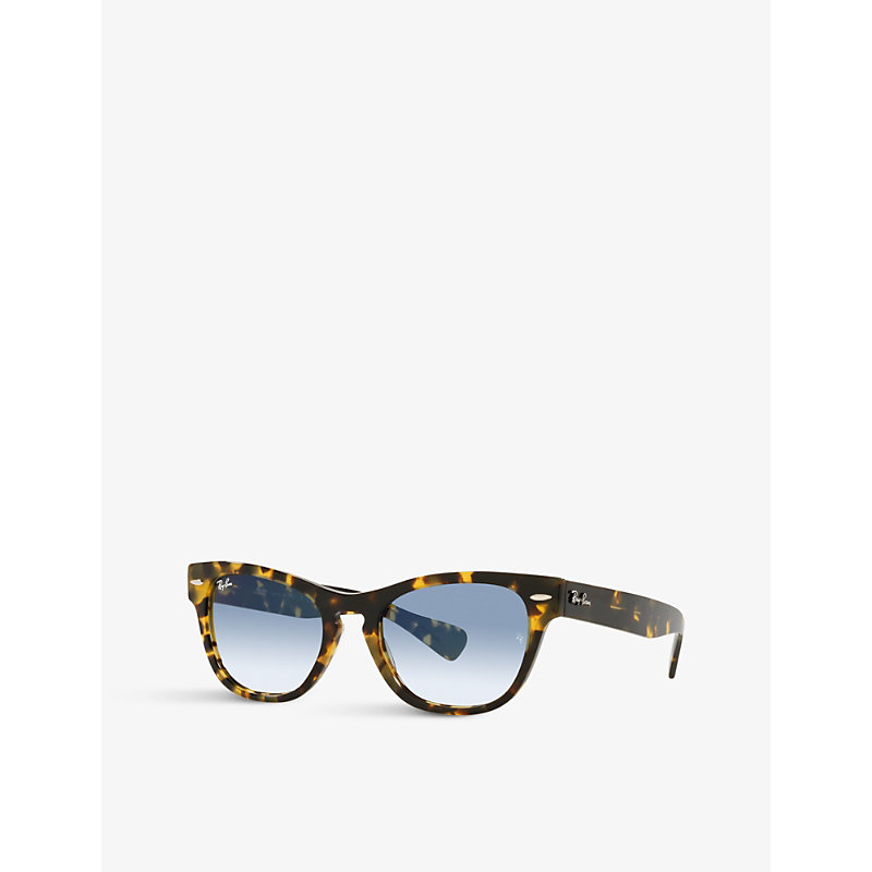 Shop Ray Ban Ray-ban Women's Yellow Rb2201 Laramie Irregular-frame Tortoiseshell Acetate Sunglasses