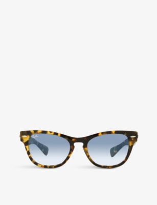 Ray Ban Ray-ban Womens Yellow Rb2201 Laramie Irregular-frame Tortoiseshell Acetate Sunglasses