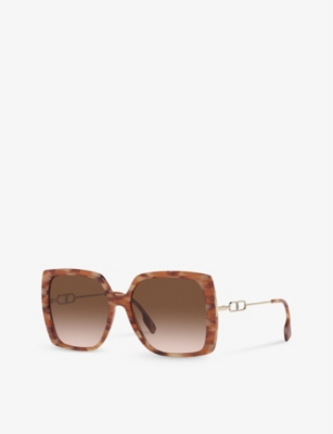 Burberry Womens Brown Be4332 Square-frame Acetate Sunglasses In Brown