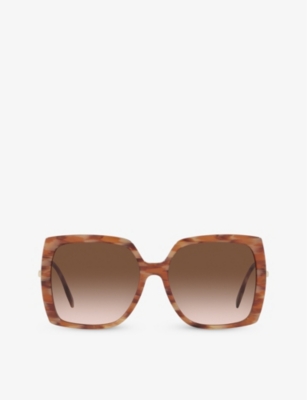 Burberry Womens Brown Be4332 Square-frame Acetate Sunglasses