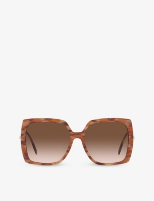 Burberry Womens Brown Be4332 Square-frame Acetate Sunglasses In Brown
