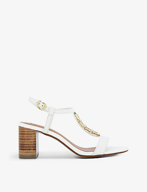 DUNE: Just embellished leather heeled sandals