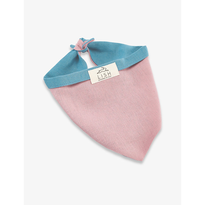 Lish Dibden Small Linen Dog Scarf In Pink