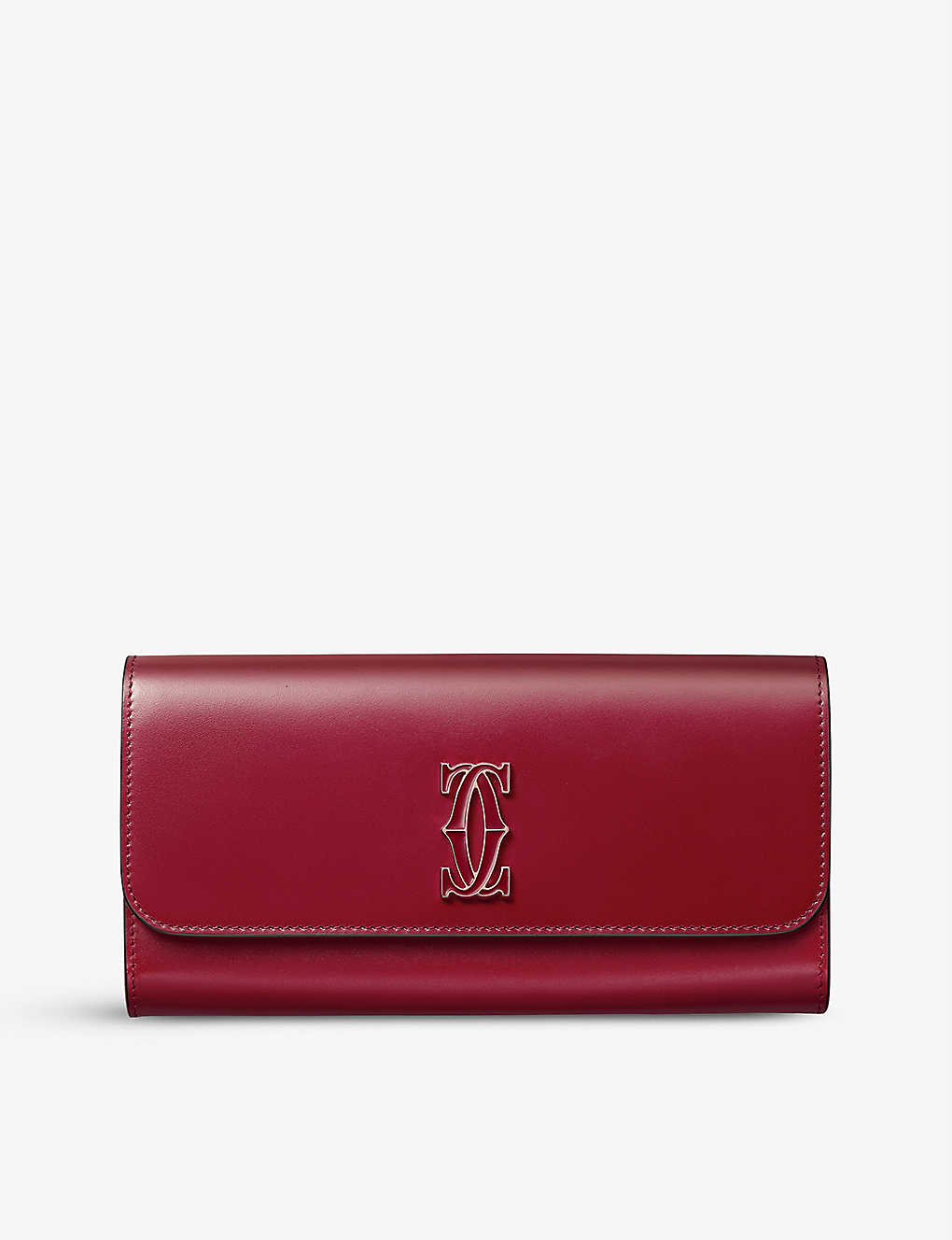 Cartier Womens Cherry Red Double C De Leather Wallet