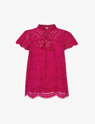 WHISTLES: Bonnie broderie-anglaise cotton blouse