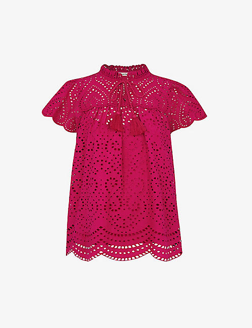 WHISTLES: Bonnie broderie-anglaise cotton blouse