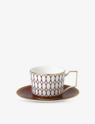 WEDGWOOD: Renaissance Red teacup and saucer set of two