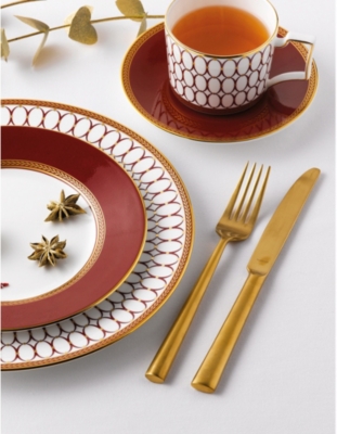 WEDGWOOD: Renaissance Red espresso cup and saucer set of two