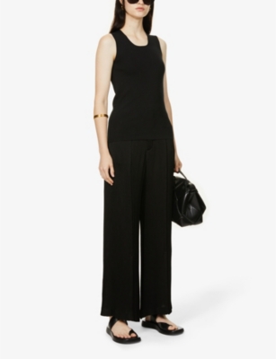 Joseph Scoop-neck Stretch Silk Tank In Black