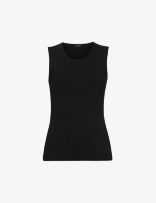 Silk Stretch Tank Top in Black