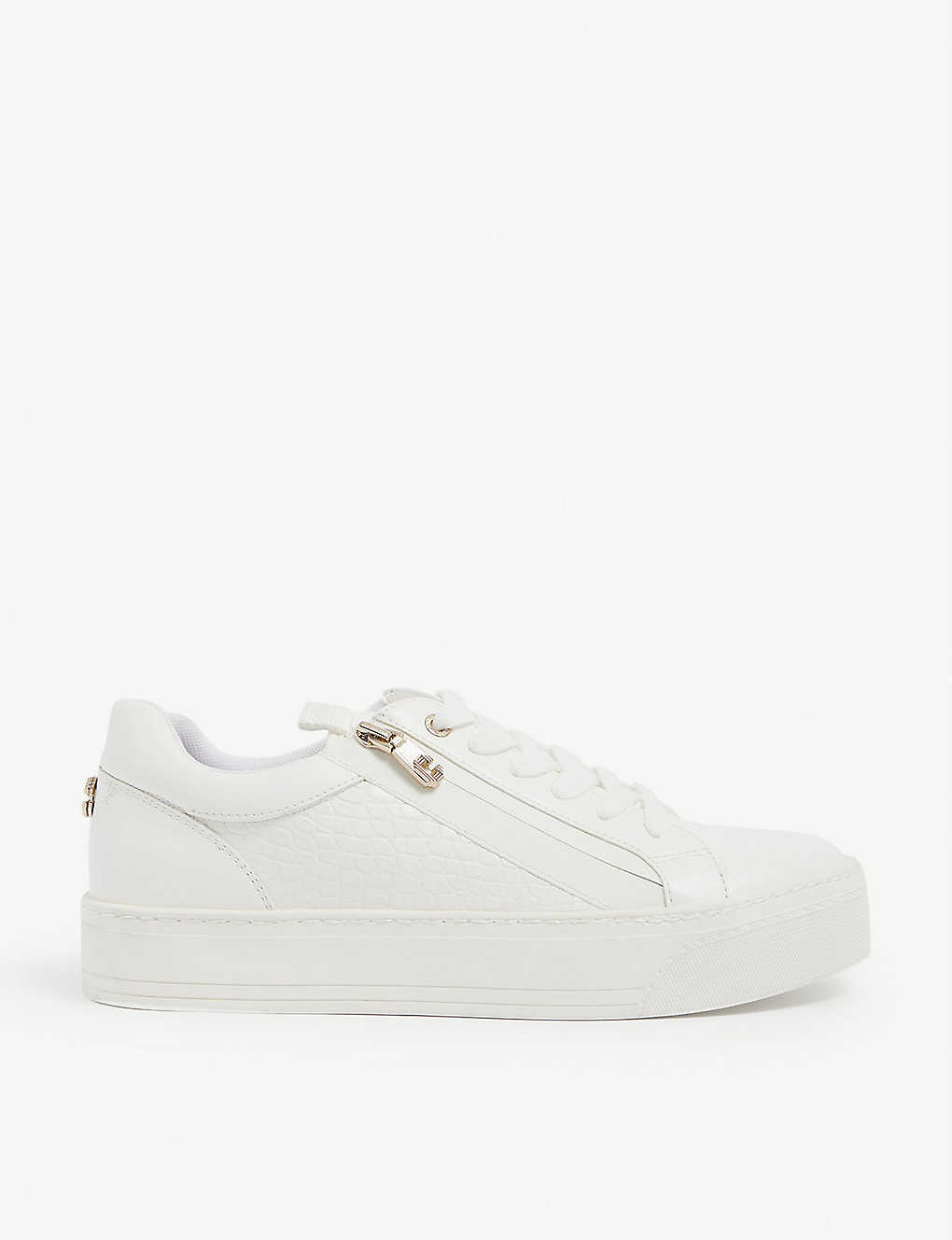 Carvela Junior Zip Faux-leather Trainers In White