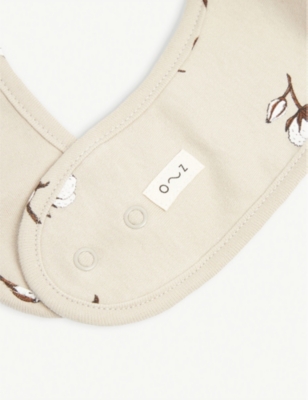 ORGANIC ZOO: Cotton Field logo-patch organic cotton bib 0-24 months