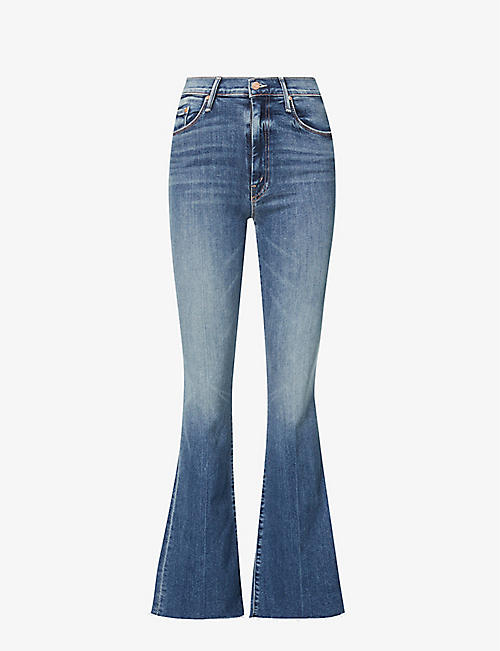 MOTHER: The Weekender flared mid-rise stretch-denim jeans