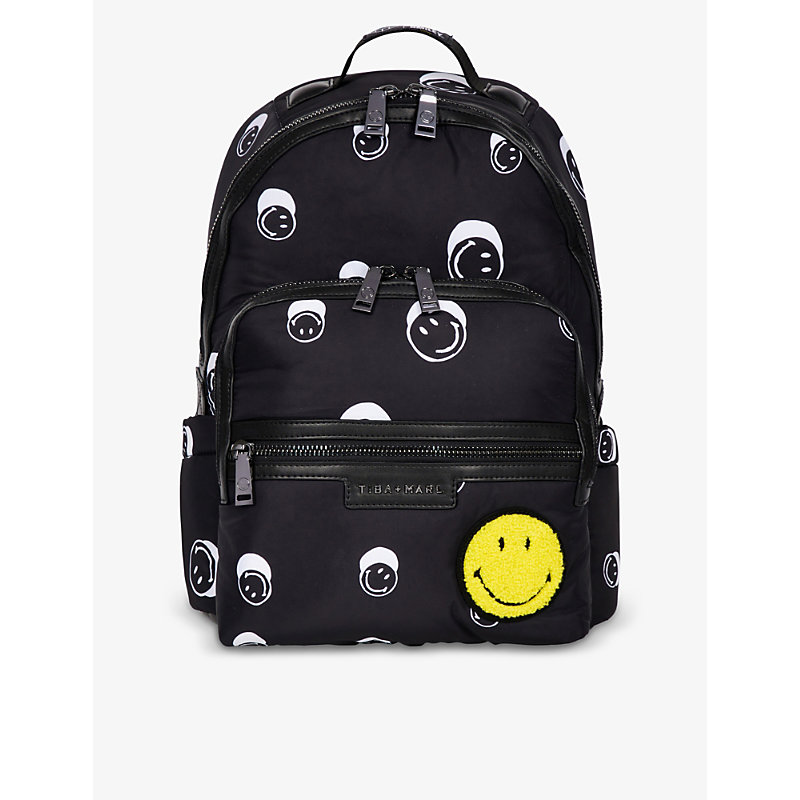Tiba + Marl Babies' Multi Elwood Smiley-patch Changing Woven Backpack 1 Size