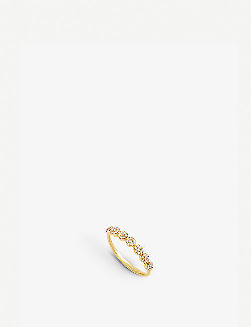 THE ALKEMISTRY: Starflower 14ct yellow gold and 0.35ct brilliant-cut diamond eternity ring