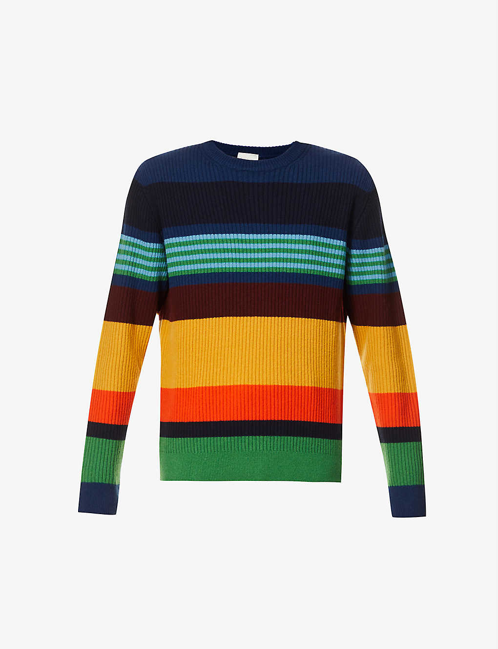 Rainbow stripe crewneck wool jumper(9225163)