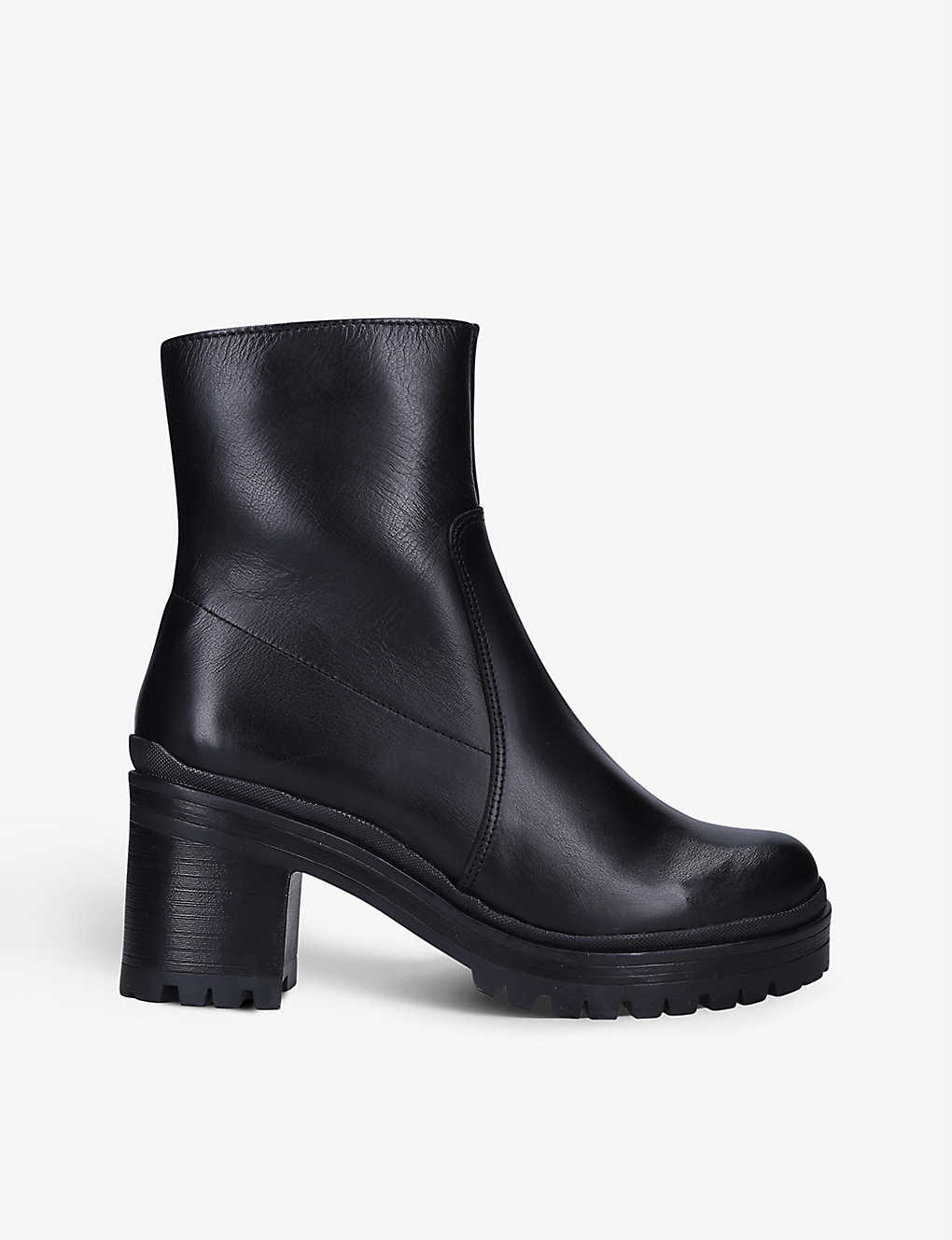 Carvela Comfort Heeled Chunky-soled Leather Ankle Boots In Black