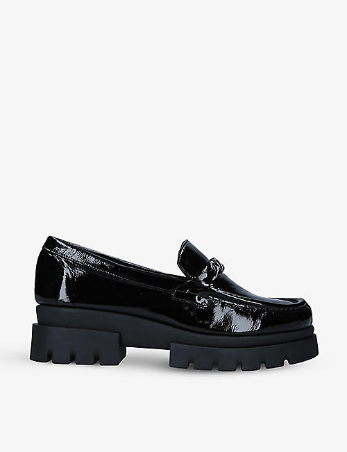 CARVELA COMFORT: Run chain-detail patent-leather loafers