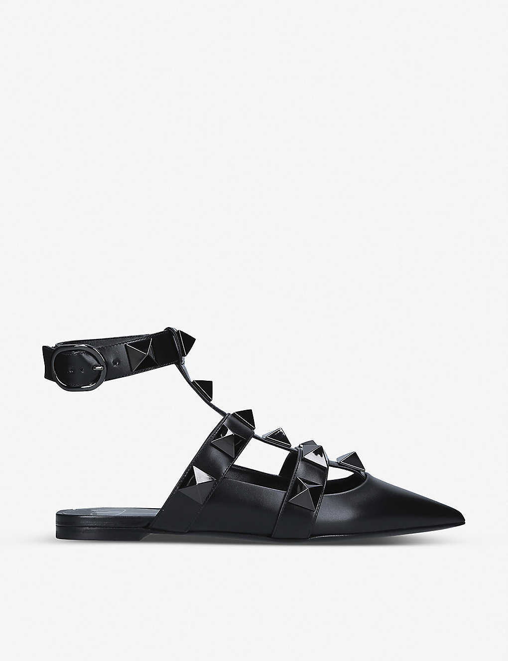 VALENTINO GARAVANI Roman Stud pointed-toe leather mules