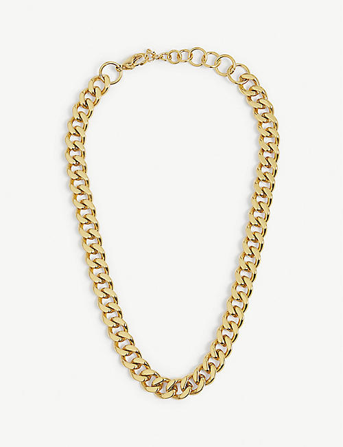 OMA THE LABEL: Cuban-link 18ct gold-plated brass necklace