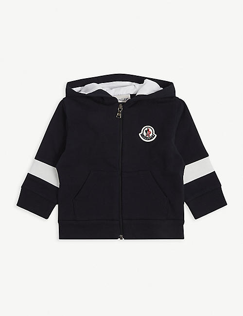MONCLER: Striped cotton-blend hoody 3-36 months