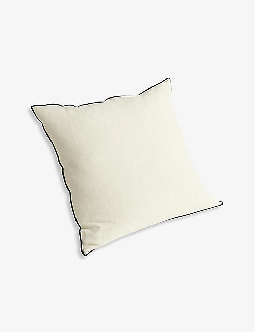 HAY: Outline contrast-trim linen and cotton-blend cushion 50cm x 50cm