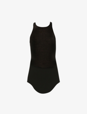 Rick Owens Womens Black Basic Ribbed Woven Vest 6