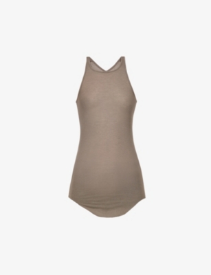 Rick Owens Fine-knit Sleeveless Vest-top In Dust