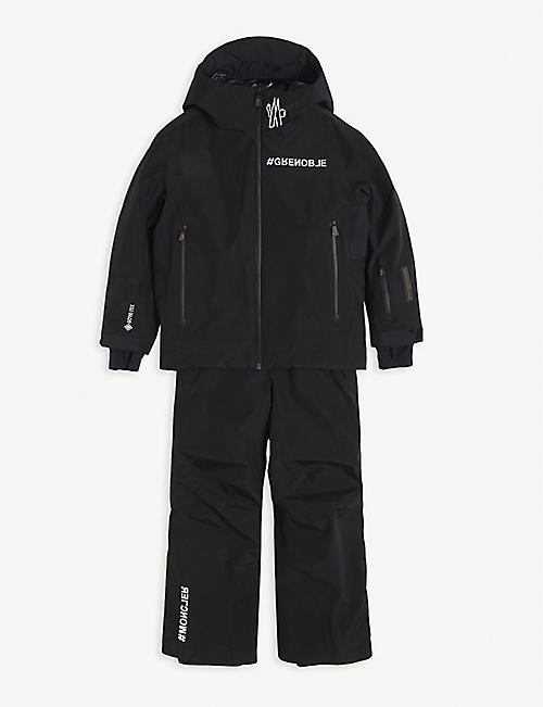 MONCLER: Logo woven hooded ski jacket and trousers 8-14 years