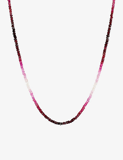 ROXANNE FIRST: Graduated Pink sapphire and 14ct gold beaded necklace