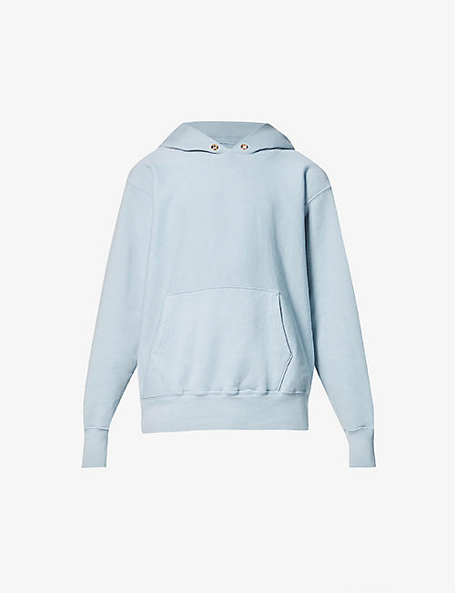 LES TIEN: Cropped scoop-neck cotton-jersey hoody