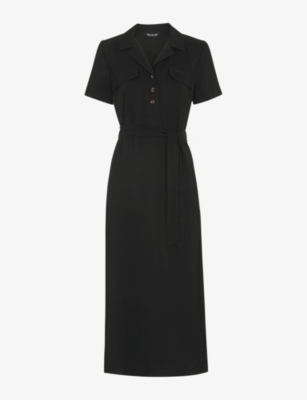 WHISTLES Easy belted linen midi dress