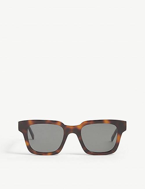 THE KOOPLES: Rectangular-frame logo-embossed acetate sunglasses