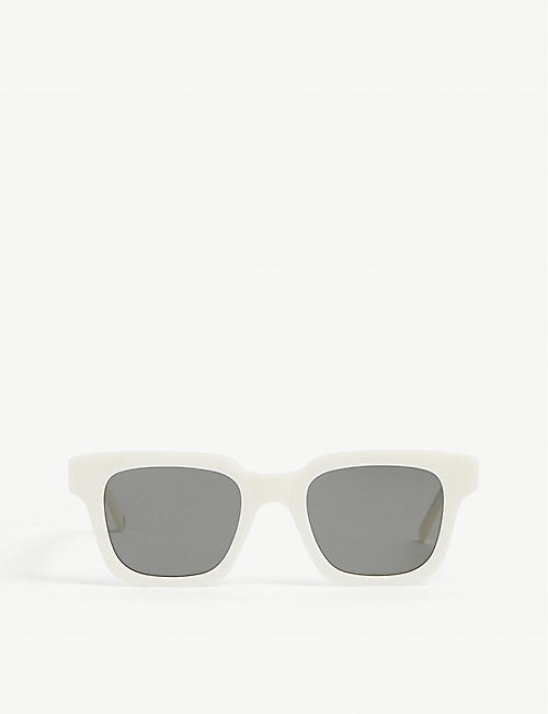 THE KOOPLES: AMLU23000KWHI01 rectangle-frame acetate sunglasses