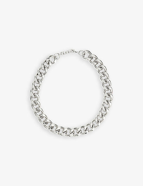 THE KOOPLES: Oversized link silver-toned brass necklace