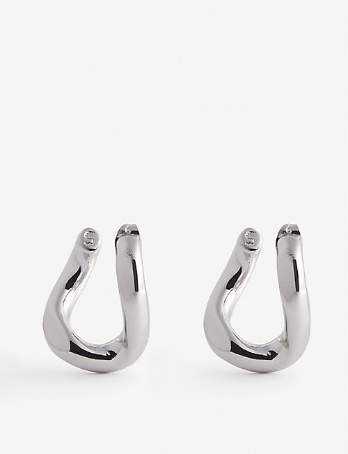 THE KOOPLES: Silver-toned metal hoop earrings