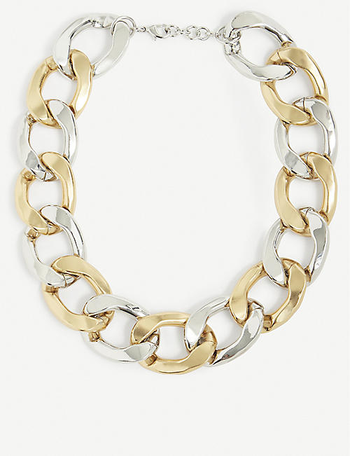 THE KOOPLES: Oversized link two-toned brass-blend necklace