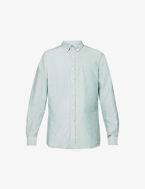 BARBOUR: Logo-embroidered tailored-fit cotton shirt