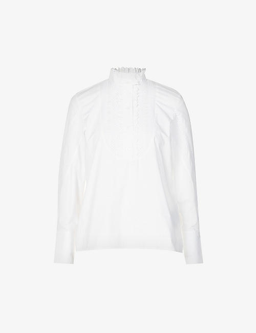 THE KOOPLES: Relaxed-fit ruffled cotton blouse