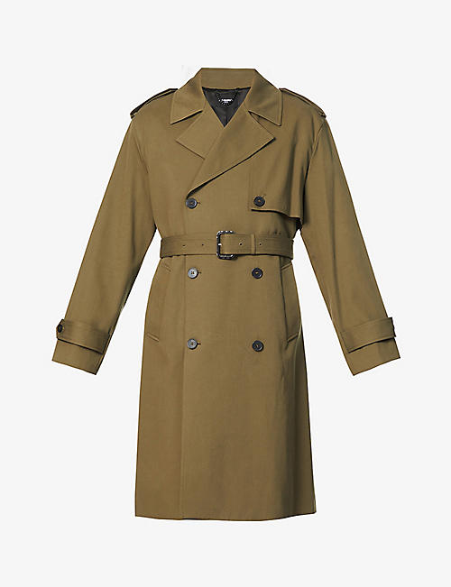 THE KOOPLES: Double-breasted military-inspired cotton-twill trench coat