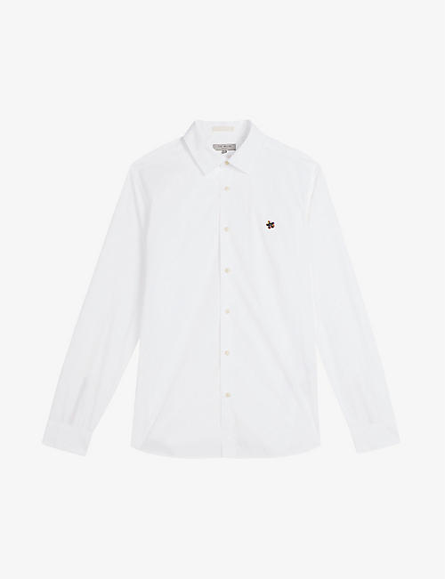 TED BAKER: Logo-embroidered cotton shirt