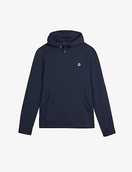 TED BAKER: Hendon flower-embroidered cotton-jersey hoody