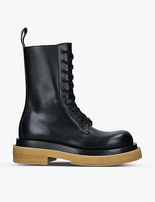 BOTTEGA VENETA: Lug leather ankle boots